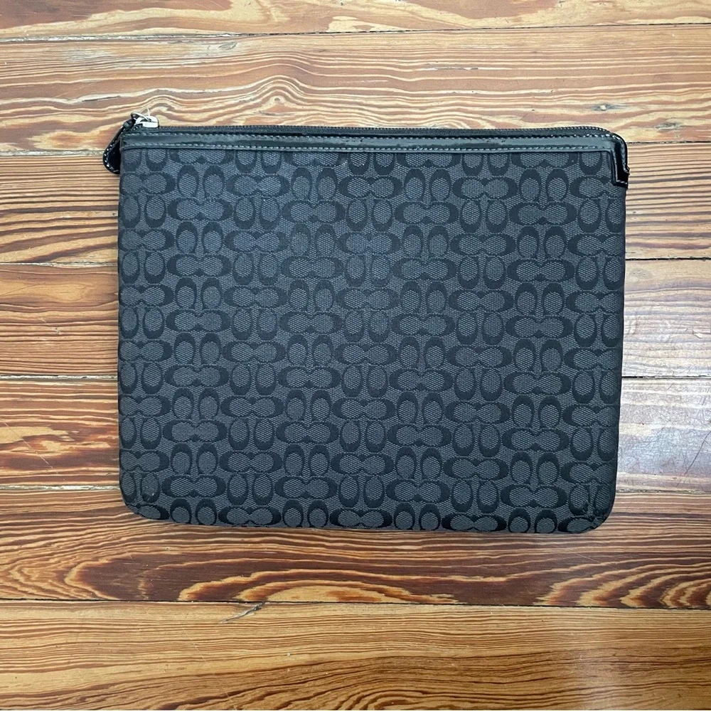 NWOT Coach Black Patterned Pouch - Picture 1 of 4
